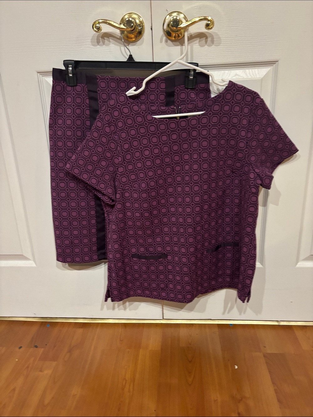 Lane Bryant Purple Geometric Print Two-Piece Set